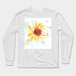Sunflower, plant, summer, spray. Watercolor, art decoration, sketch. Illustration hand drawn modern painting Long Sleeve T-Shirt